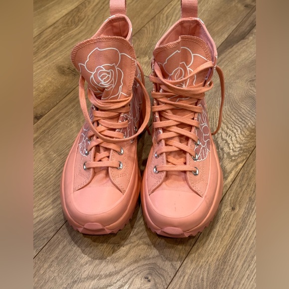 Converse x Natasha cloud run star hike floral pink women’s size 8 - Picture 2 of 6